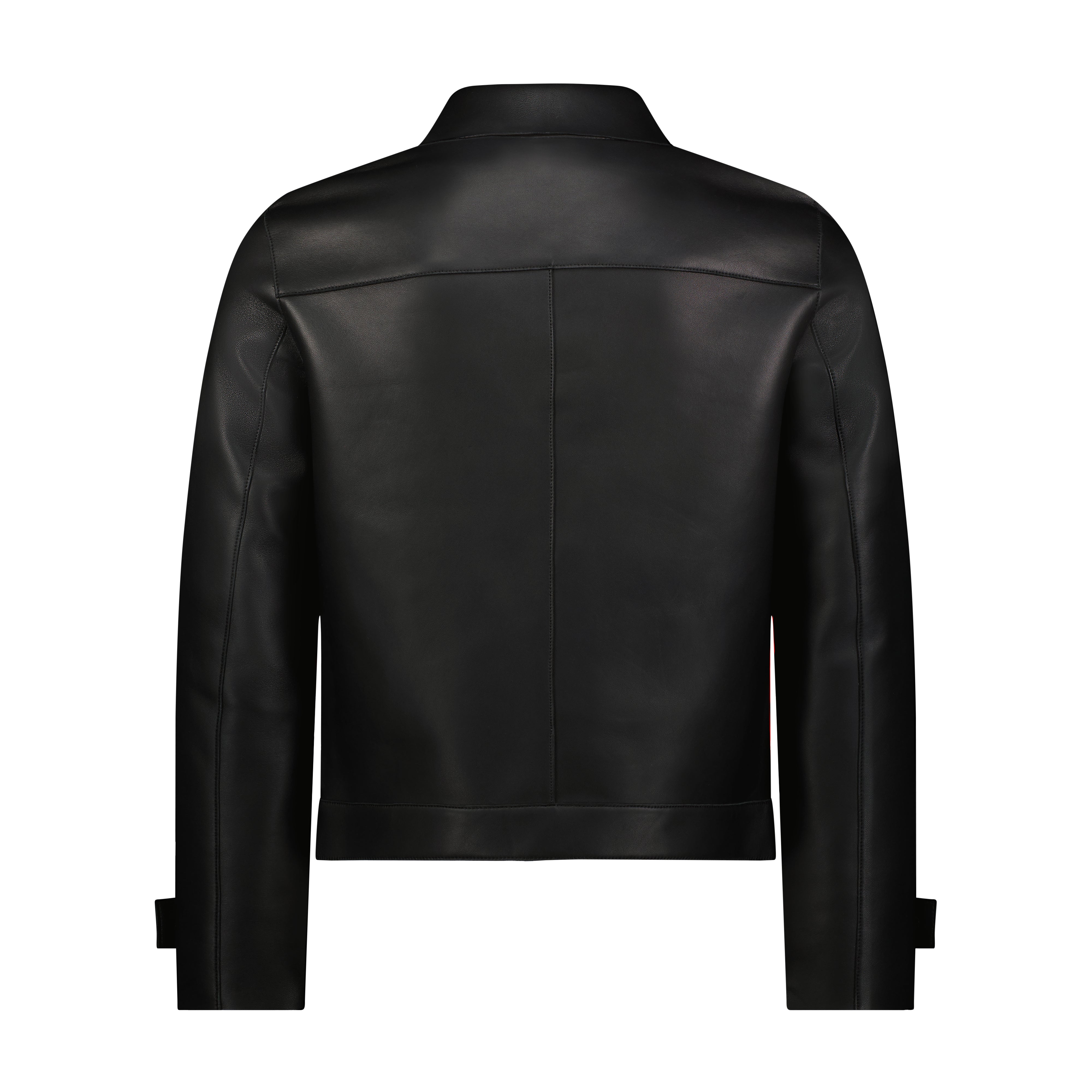 DYLAN - BONDED LEATHER, LASER CUT JACKET - BLACK