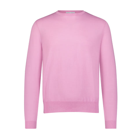 100% Cashmere Crew Neck Sweater - Flamingo Pink