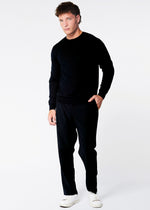 100% Cashmere Crew Neck Sweater - Black