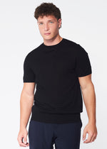 100% Cashmere Crew Neck T-shirt - Black