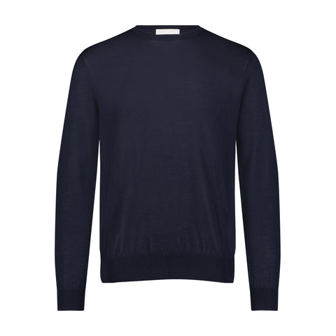 100% Cashmere Crew Neck Sweater - Midnight Blue.