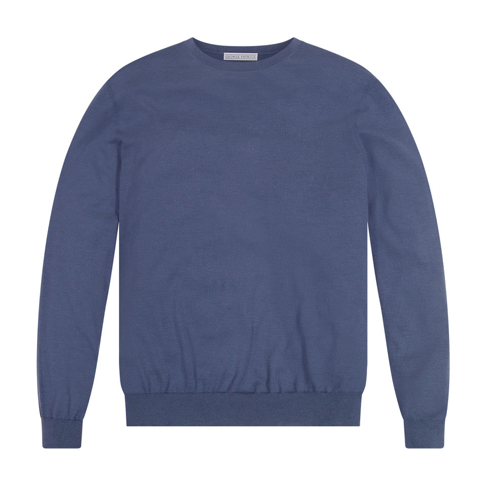 100% Cashmere Crewneck Sweater - Slate Grey