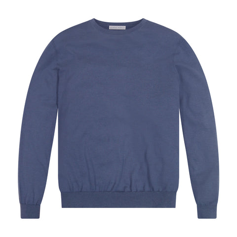 100% Cashmere Crewneck Sweater - Slate Blue