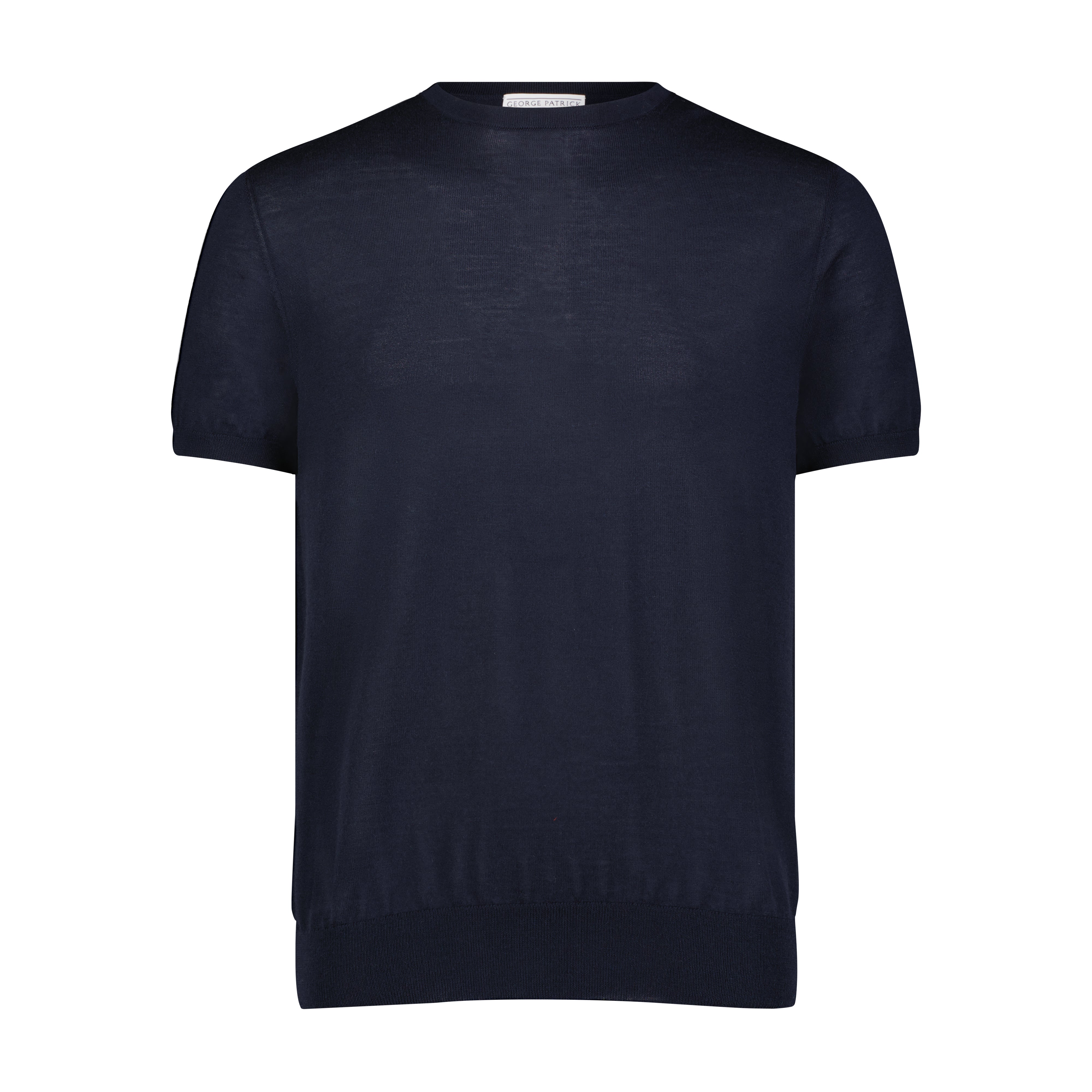 100% Cashmere Crew Neck T-shirt - Midnight Blue