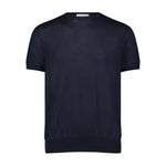 100% Cashmere Crew Neck T-shirt - Midnight Blue