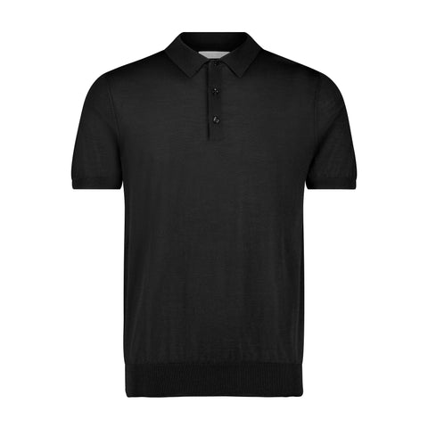 100% Cashmere Polo Shirt - Black
