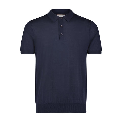 100% Cashmere Polo Shirt - Midnight Blue