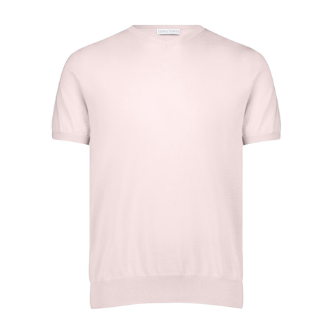 Tom 100% Cashmere High-V T-Shirt - Ice Pink